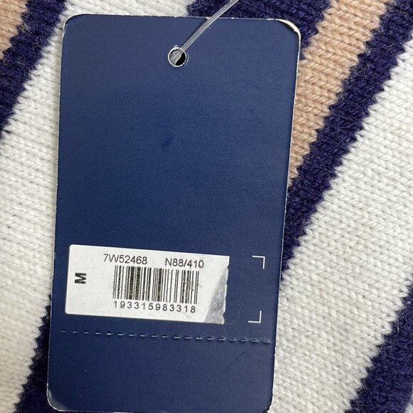 Lucky Brand Pullover Sweater NWT Striped V-Neck Blue White Size Medium M - Picture 12 of 14